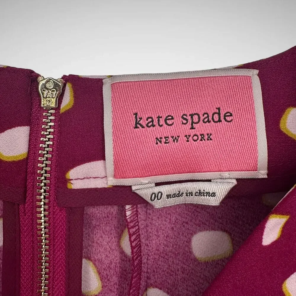 Kate Spade Mallow Crepe‎ Polka Dot Swing Mini Dress Size 00 Romantic Whimsigoth